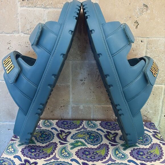 DIOR ACT DiorAct Dior-Act Lambskin Leather Dad Flat Sandals Shoe 38 NWT $1190 - Picture 5 of 9